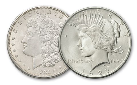 us silver morgan and peace dollars